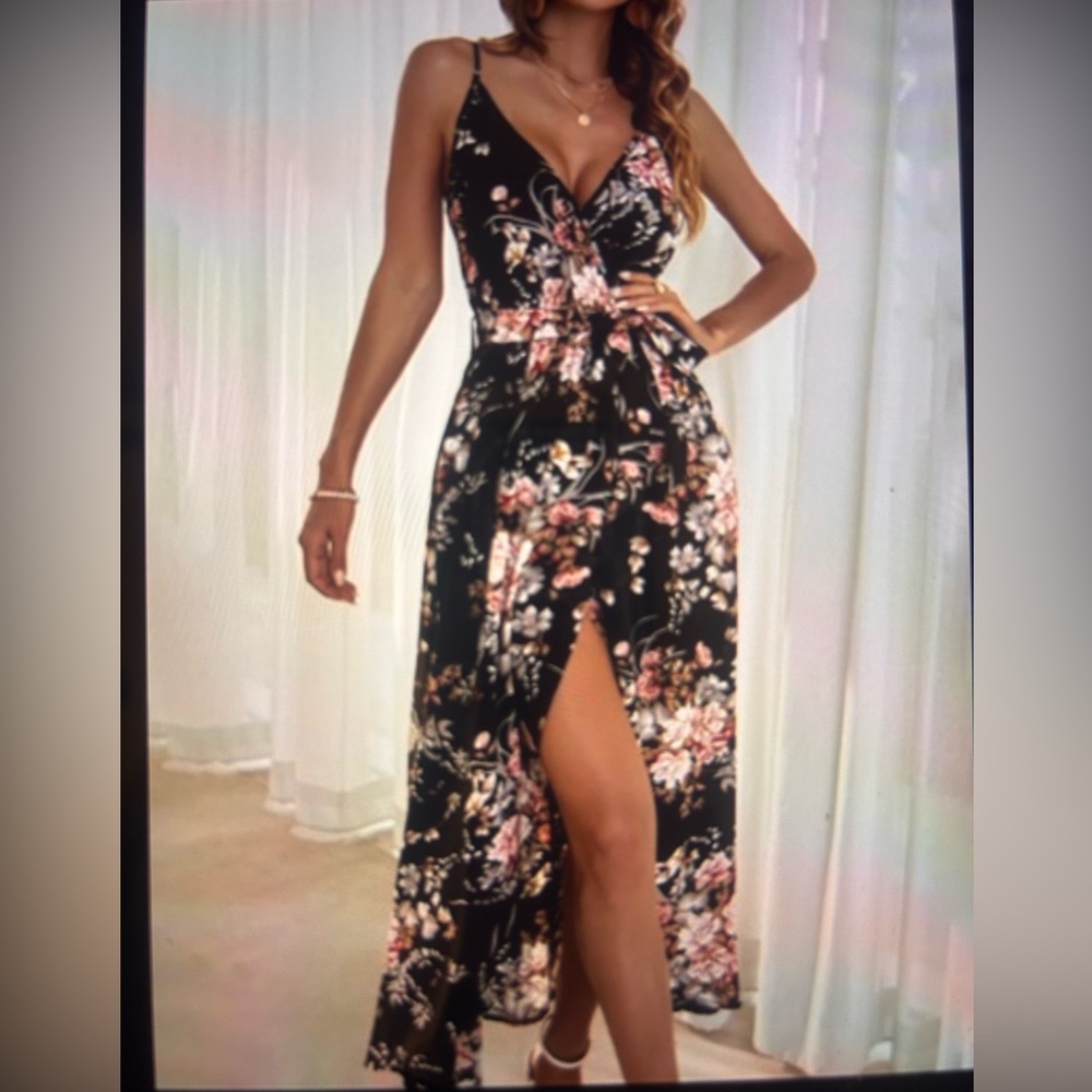 Floral Black Maxi Dress